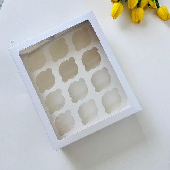 25x30x9 Pencereli Cupcake Kutusu 12'li 25x30x9 Pencereli Cupcake Kutusu 12'li