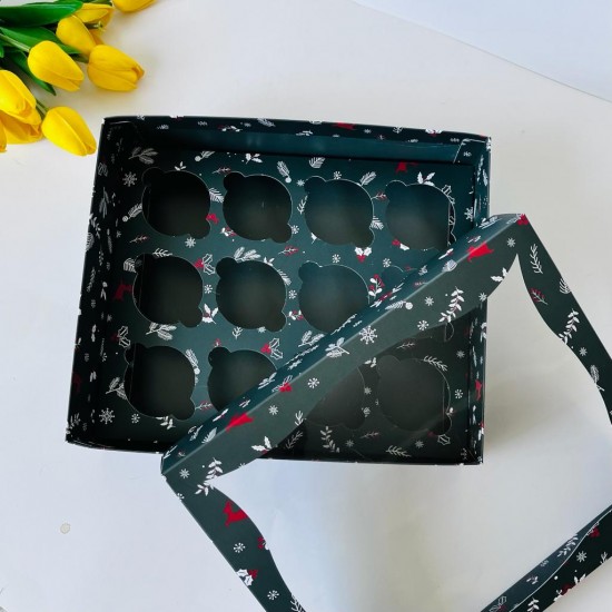 25x30x9 Pencereli Cupcake Kutusu 12'li 25x30x9 Pencereli Cupcake Kutusu 12'li
