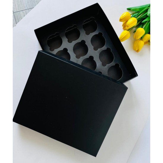 25x30x9 Karton Cupcake Kutusu 12'li