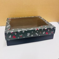 25x30x9 Pencereli Karton Kutu Yılbaşı Desen (Alt sıyah-üst yeşil) 25x30x9 Pencereli Karton Kutu Yılbaşı Desen (Alt sıyah-üst yeşil)