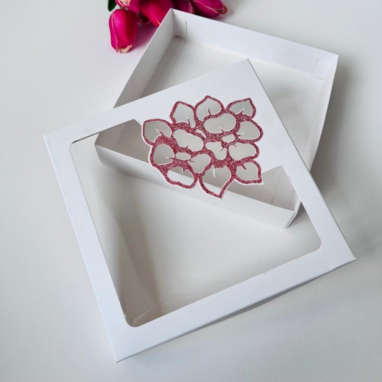 18x18x4 Çiçek Tasarım Karton Kutu-Kırmızı Simli 18x18x4 Çiçek Tasarım Karton Kutu-Kırmızı Simli