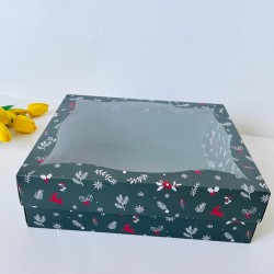 25x30x9 Pencereli Karton Kutu Yılbaşı Desen 25x30x9 Pencereli Karton Kutu Yılbaşı Desen