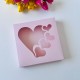 21x21x4 Pencereli Kalp Tasarım Karton Kutu