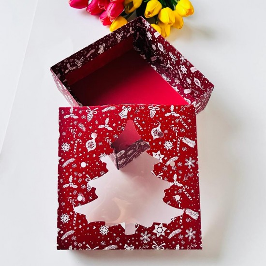 21x21x8 Çam Ağacı Tasarım Karton Kutu