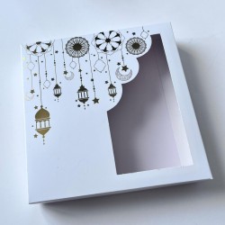 18x18x4 Ramazan Desen Yaldız Gold Kutu