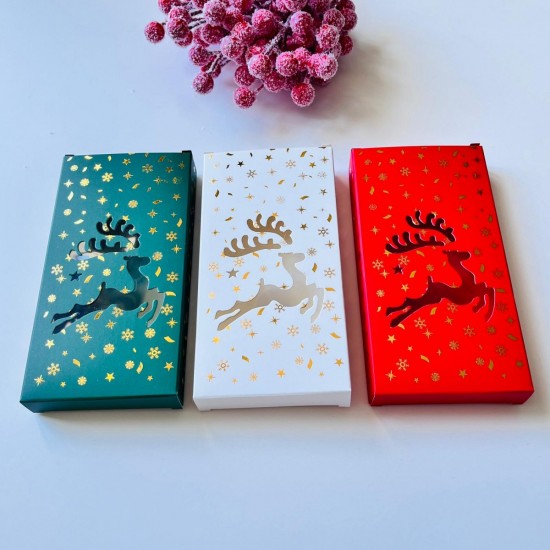 Tablet Çikolata Kutusu Yılbaşı-Gold Yaldız Geyik Tasarım Tablet Çikolata Kutusu Yılbaşı-Gold Yaldız Geyik Tasarım