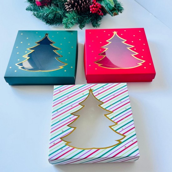 18x18x4 Çam Ağacı Tasarım  Gold Yaldız Kutu