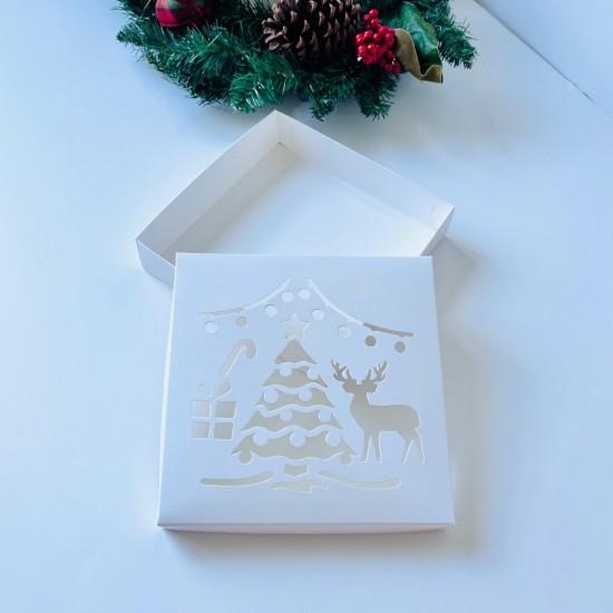 18x18x4 Yılbaşı Temalı Pencereli Kutu