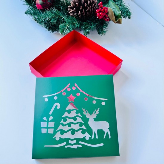 18x18x4 Yılbaşı Temalı Pencereli Kutu
