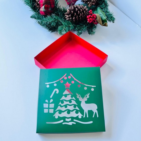 18x18x4 Yılbaşı Temalı Pencereli Kutu