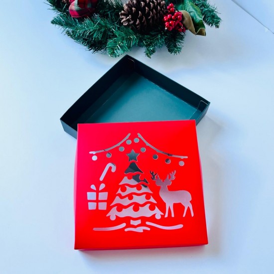 18x18x4 Yılbaşı Temalı Pencereli Kutu