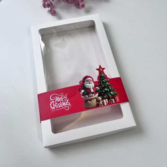 Yılbaşı Temalı Pencereli Kutu 18x30x2,5 cm-Noel Baba Yılbaşı Temalı Pencereli Kutu 18x30x2,5 cm-Noel Baba