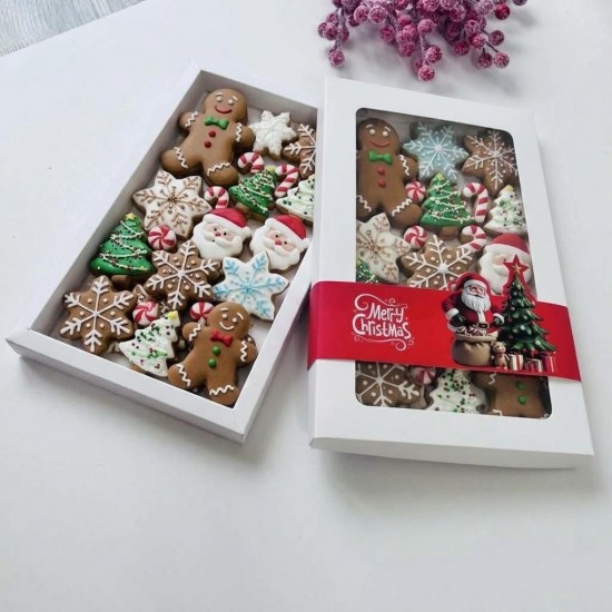 Yılbaşı Temalı Pencereli Kutu 18x30x2,5 cm-Noel Baba Yılbaşı Temalı Pencereli Kutu 18x30x2,5 cm-Noel Baba