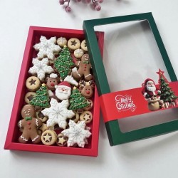 Yılbaşı Temalı Pencereli Kutu 18x30x2,5 cm-Noel Baba