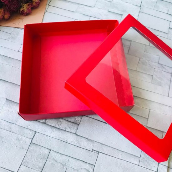 20x20x5 Pencereli Karton Kutu Yılbaşı 20x20x5 Pencereli Karton Kutu Yılbaşı