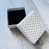 Takı Kutusu Süngerli 8x8x3,5 Siyah Puantiyeli