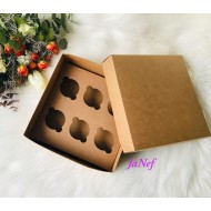 25x25x10 Karton Cupcake Kutusu 6'lı