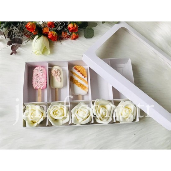 10 Bölmeli Pencereli Kutu-Magnum Cakes Kutusu