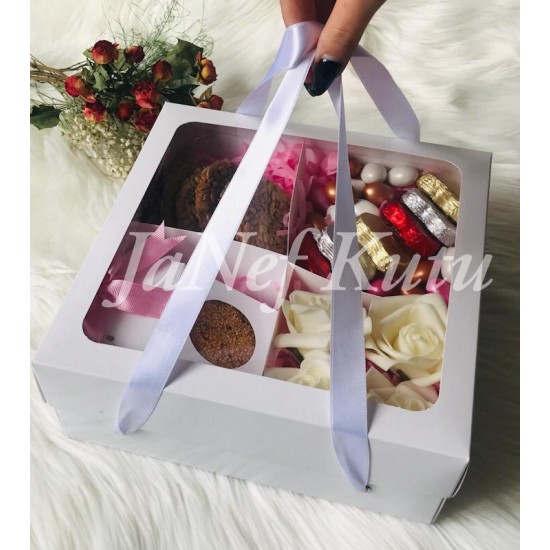 25x25x10 Pencereli Taşıma Kutusu-4 Bölmeli