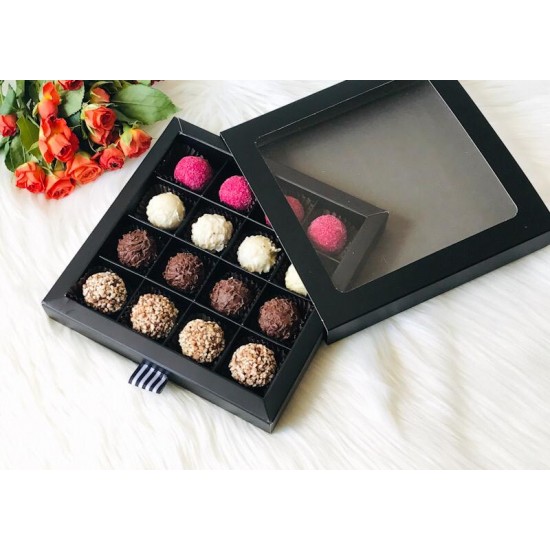 16 Bölmeli Sürgülü Bonbon Çikolata Kutusu 