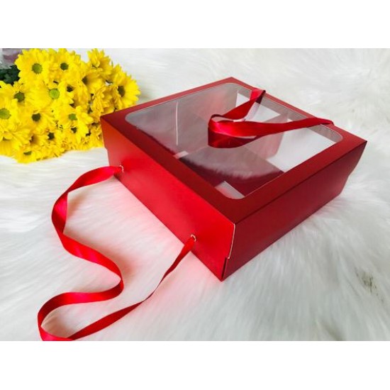 25x25x10 Pencereli Taşıma Kutusu-4 Bölmeli