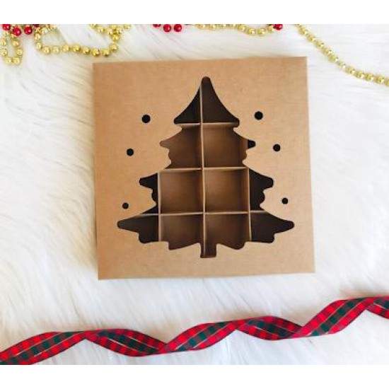 16 Bölmeli Çam Ağacı Tasarım Bonbon Çikolata Kutusu 16 Bölmeli Çam Ağacı Tasarım Bonbon Çikolata Kutusu