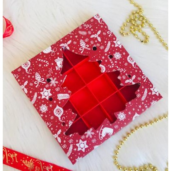 16 Bölmeli Çam Ağacı Tasarım Bonbon Çikolata Kutusu 16 Bölmeli Çam Ağacı Tasarım Bonbon Çikolata Kutusu