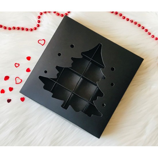 16 Bölmeli Çam Ağacı Tasarım Bonbon Çikolata Kutusu 16 Bölmeli Çam Ağacı Tasarım Bonbon Çikolata Kutusu