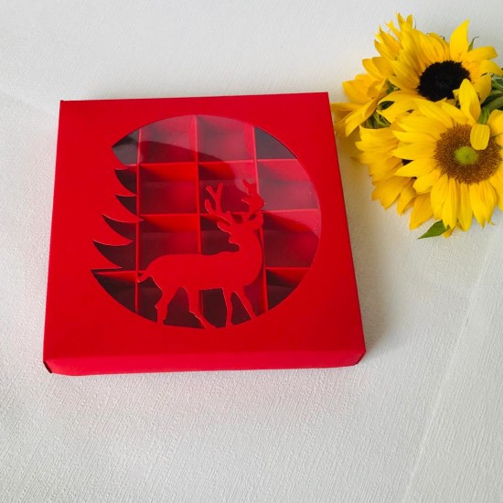 16 Bölmeli Geyik Tasarım Bonbon Çikolata Kutusu 16 Bölmeli Geyik Tasarım Bonbon Çikolata Kutusu