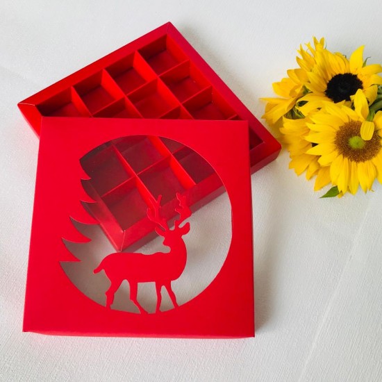 16 Bölmeli Geyik Tasarım Bonbon Çikolata Kutusu 16 Bölmeli Geyik Tasarım Bonbon Çikolata Kutusu
