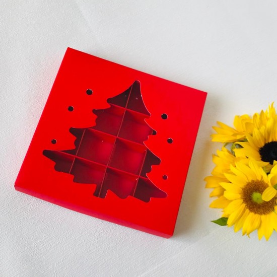 16 Bölmeli Çam Ağacı Tasarım Bonbon Çikolata Kutusu 16 Bölmeli Çam Ağacı Tasarım Bonbon Çikolata Kutusu