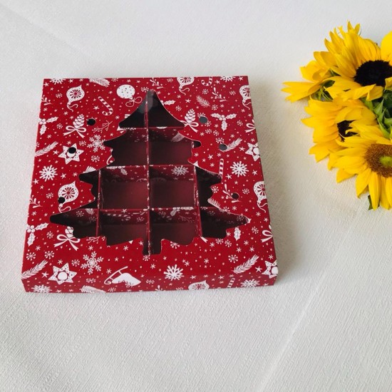 16 Bölmeli Çam Ağacı Tasarım Bonbon Çikolata Kutusu 16 Bölmeli Çam Ağacı Tasarım Bonbon Çikolata Kutusu