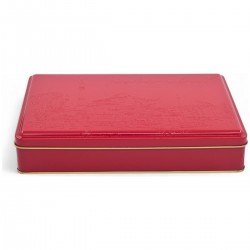 Özel  Baskılı 170x260x45 mm Mat Kırmızı Dikdörtgen Metal Kutu
