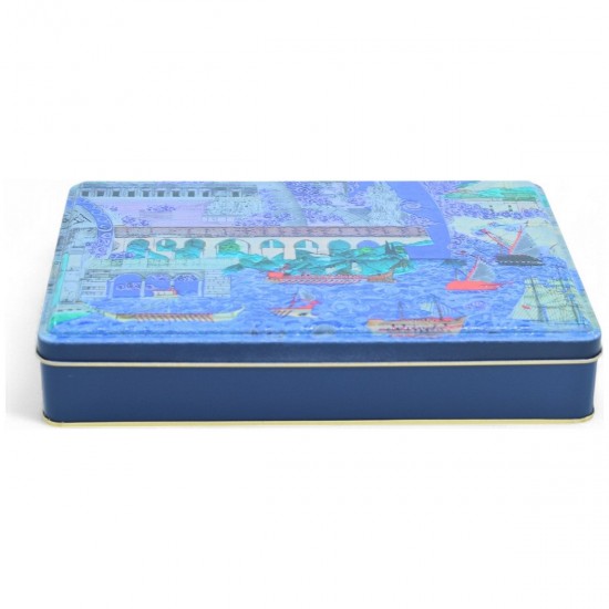 Özel  Baskılı 170x260x45 mm Mat Koyu Mavi Dikdörtgen Metal Kutu