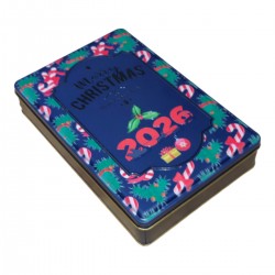 Özel  Baskılı 170x260x45 mm Mat Koyu Mavi Dikdörtgen Metal Kutu