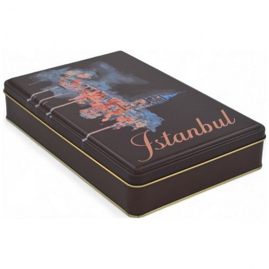 Özel  Baskılı 170x260x45 mm Mat Kahverengi Dikdörtgen Metal Kutu