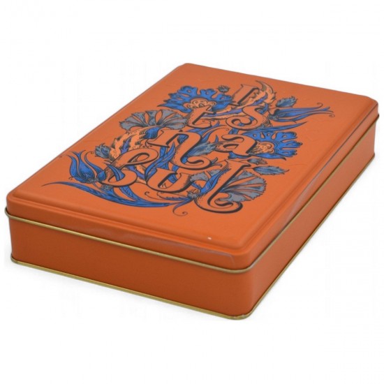 Özel  Baskılı 170x260x45 mm Mat Turuncu Dikdörtgen Metal Kutu