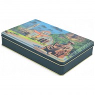 Özel  Baskılı 170x260x45 mm Mat Yeşil Dikdörtgen Metal Kutu