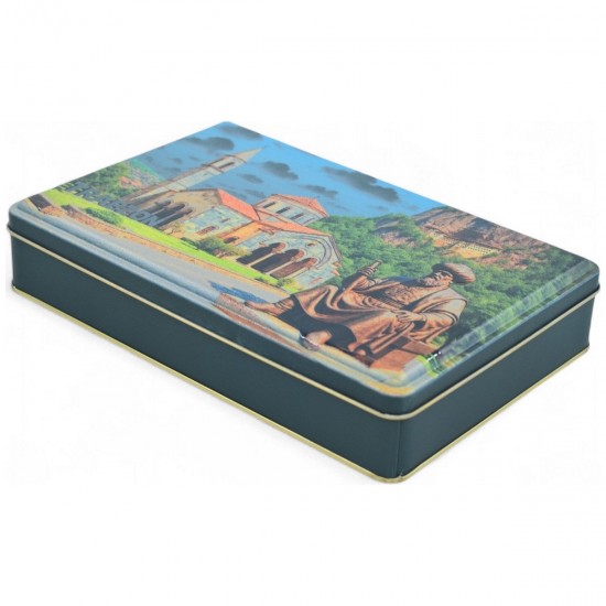 Özel  Baskılı 170x260x45 mm Mat Yeşil Dikdörtgen Metal Kutu