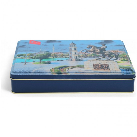 Özel  Baskılı 170x260x45 mm Mat Yeşil Dikdörtgen Metal Kutu