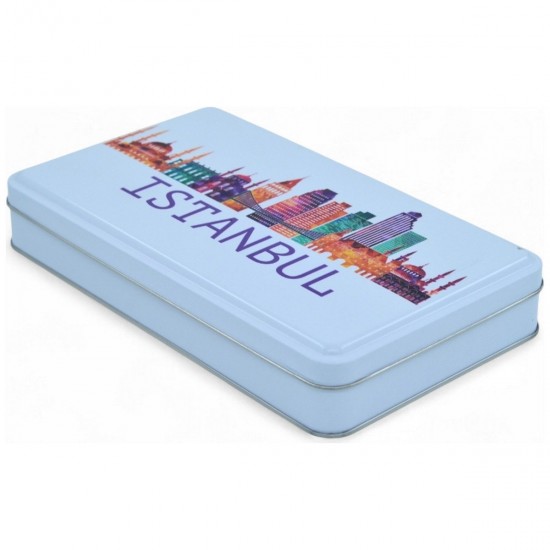 Özel  Baskılı 170x260x40 mm Mat Beyaz Dikdörtgen Metal Kutu