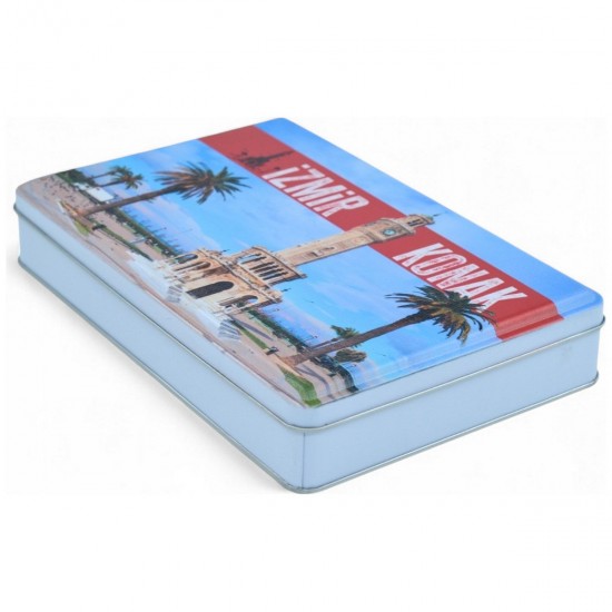 Özel  Baskılı 170x260x40 mm Mat Beyaz Dikdörtgen Metal Kutu