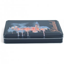 Özel  Baskılı 170x260x40 mm Mat Siyah Dikdörtgen Metal Kutu