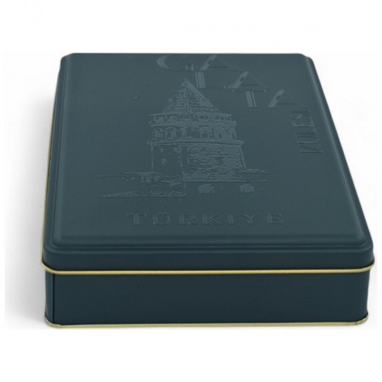 Özel  Baskılı 170x260x40 mm Mat Siyah Dikdörtgen Metal Kutu