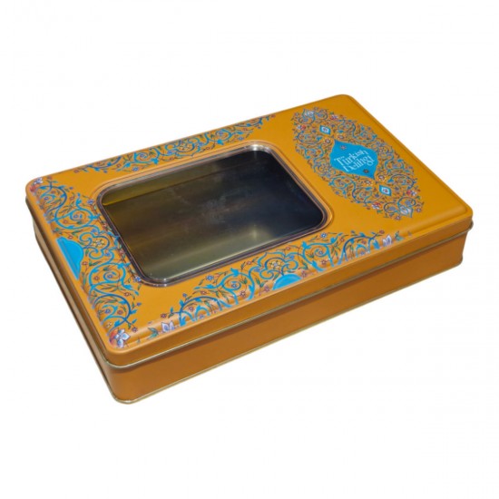 Özel  Baskılı 170x260x40 mm Pencereli Dikdörtgen Metal Kutu