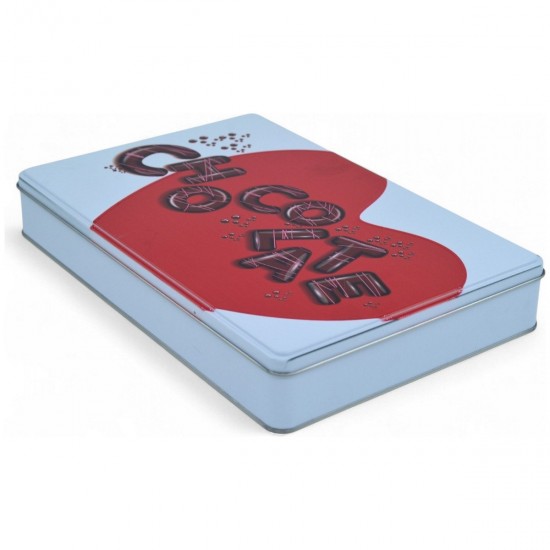 Özel  Baskılı 200x300x46 mm Mat Beyaz Dikdörtgen Metal Kutu