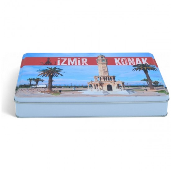 Özel  Baskılı 200x300x46 mm Mat Beyaz Dikdörtgen Metal Kutu
