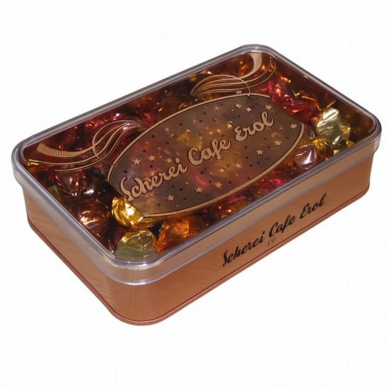 Özel  Baskılı 103x166x36 mm Mat Bronz Gövdeli Kristal Kapaklı Kutu