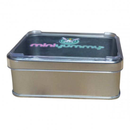 Özel  Baskılı 75x100x40 mm Mat Gümüş Gövdeli Kristal Kapaklı Kutu