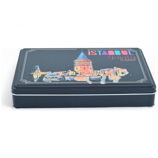 Özel  Baskılı 140x240x45 mm Mat Siyah Dikdörtgen Metal Kutu